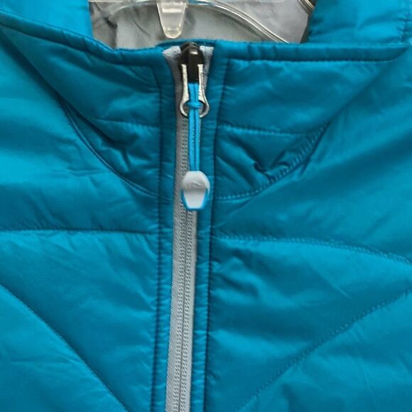 LL Bean Women's Vest Size Medium Blue Green Full Zip Quilted Nylon Poly … - Picture 6 of 8
